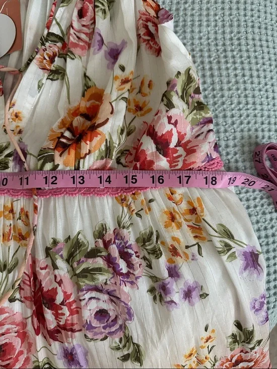 NWT PQ Swim Anthropologie Floral Tiered Maxi Dress Pink - Picture 9 of 15